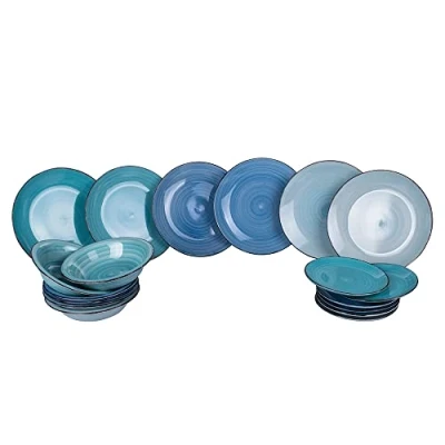 Afbeelding van Villa d&#039;Este Serviesset Baita Acqua Ocean 18 Delig
