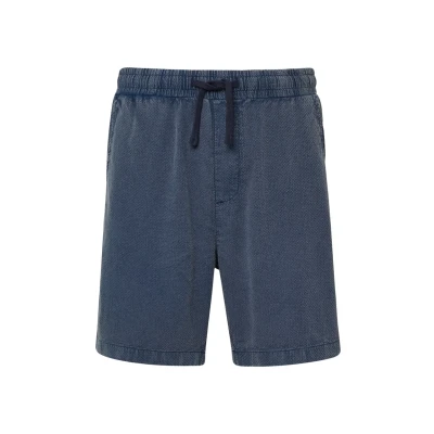 Afbeelding van QS Gewaschene AUS Struktur Shorts, Heren, Maat: Large, Tiefblau