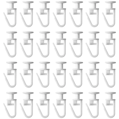 Afbeelding van Graplan 100 stuks gordijnglijders, gordijnrollers, gordijnhaken, vouwglijders, 11 mm kop met vouwhaken voor gordijnrails, gordijnplanken, looprails, wit