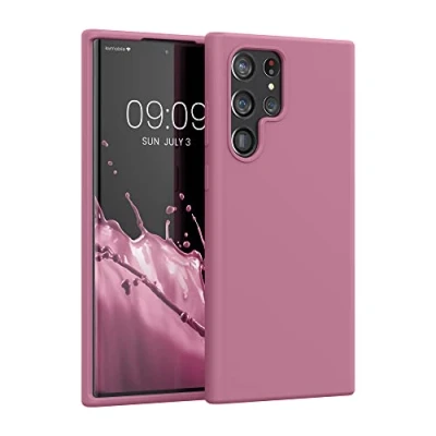 Afbeelding van kwmobile telefoonhoesje compatibel met Samsung Galaxy S22 Ultra hoesje Zachte case voor smartphone Back cover in donkerroze