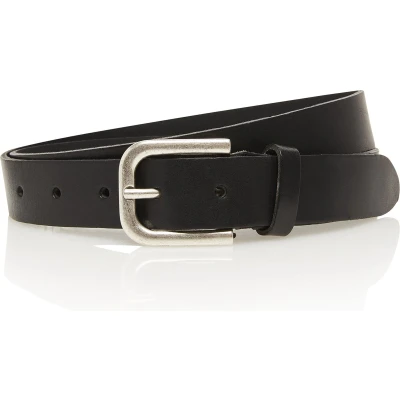 Afbeelding van Take it 3cm echt lederen zwarte riem heren / dames zwart jeansriem Riemmaat 95 cm Totale lengte 110