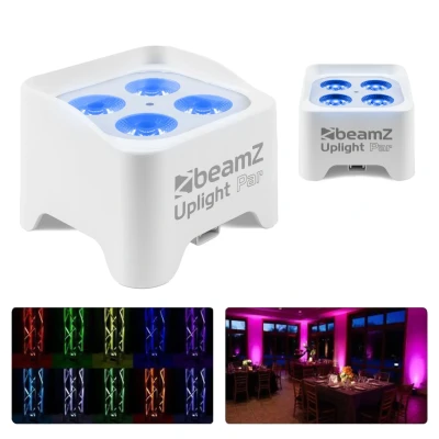 Afbeelding van BeamZ Set van 2 BBP90W Uplights PAR spot op accu met 4x 4W LED&#039;s