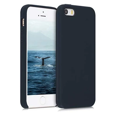 Afbeelding van kwmobile telefoonhoesje compatibel met Apple iPhone SE (1.Gen 2016) / 5 5S hoesje Zachte case voor smartphone Back cover in bosbesblauw
