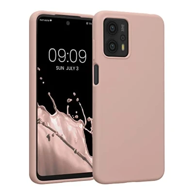 Afbeelding van kwmobile telefoonhoesje geschikt voor Motorola Moto G23 / G13 Hoesje met siliconen coating Smartphone case in oudroze