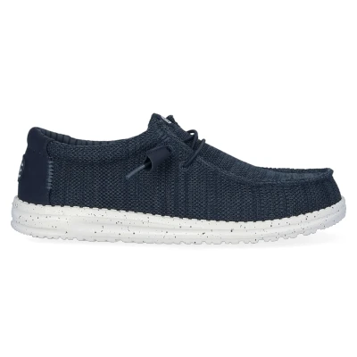 Afbeelding van HEYDUDE Wally Stretch Sox heren mocassin Donkerblauw Maat 47