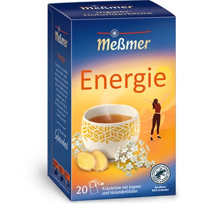 Afbeelding van Messmer Energie Ingwer Holunderblute 20x 2gr (5 Stuks)