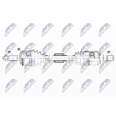 Afbeelding van NTY NPW HY 622 Aandrijfas Vooras rechts 870mm Handgeschakeld, Automatische versnellingsbak HYUNDAI: i10 I (PA) 1.1, 1.2, 1.1 LPG, 1.2 LPG 2007 2013