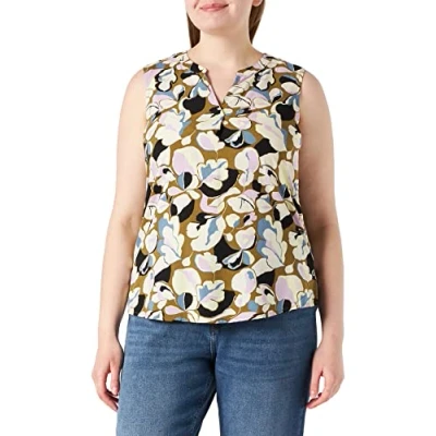 Afbeelding van TOM TAILOR Dames Blouse met allover print 1030639, 29151 Olive Colorful Floral Design, 36