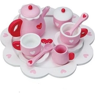 Afbeelding van Houten servies met hartjes