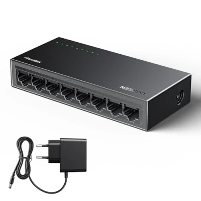 Afbeelding van UGREEN LAN switch 8 poorts netwerkswitch Gigabit automatische snelheid van 10/100/1000 Mbps,duplexaanpassing,plug and play,Ethernet voor tv/laptop/switch/router/monitor