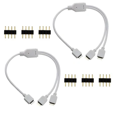 Afbeelding van CESFONJER 1 naar 2 LED verdeler connector kabel, 4 pins splitter voor 4pin strips SMD 5050 3528 2835 strip connector, accessoires (2 stuks per verpakking)