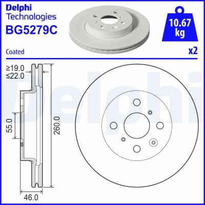 Afbeelding van Remschijf DELPHI BG5279C