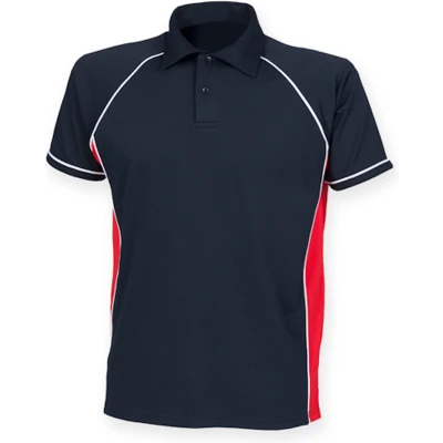 Afbeelding van Herenpolo &#039;Piped Performance&#039; met korte mouwen Navy/Red M