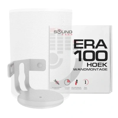 Afbeelding van ERA100 Hoekmuurbeugel Laag Profiel, Compleet Met Alle Montagehardware Compatibel Sonos ERA 100 Luidspreker (Wit, Enkel)