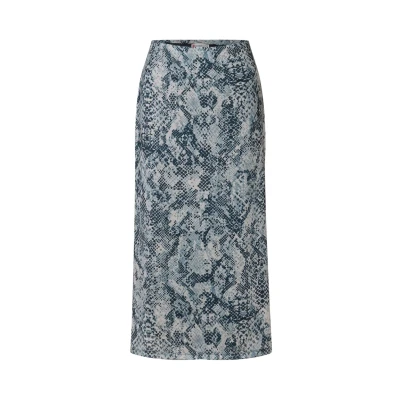 Afbeelding van Street One Gemusterter Kokerrok, Dames, Maat: 36, Blau