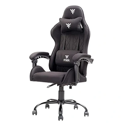 Afbeelding van iTek Gaming Chair Rhombus FF10, stof, zwart, normaal