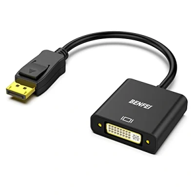 Afbeelding van DisplayPort naar DVI, Benfei vergulde DP DVI adapter (mannelijk vrouwelijk) Compatibel voor Lenovo, Dell, HP en andere merken