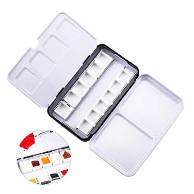 Afbeelding van WANDIC Aquarel Verf Case, Lege Tin Palet Case Met 12 Half Pannen Voor Kunstenaars Studenten Reizen