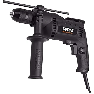 Afbeelding van FERM Industrial PDM1049P_K Klopboormachine 710W 13MM Metalen snelspankop Elektronische toerenregeling Boren 3200/min Klopboren 51200/min Lock on Schakelaar 3m rubber kabel Verstelbare zijgreep diepteaanslag