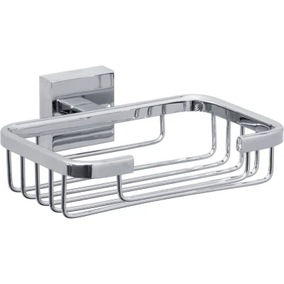 Afbeelding van tesa® Ekkro zeepmandje, hoogglans verchroomd metaal, zelfklevend, 118 mm x 135 50