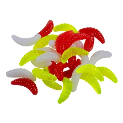 Afbeelding van Ultimate Baits maggots large 30pcs (white, red &amp; yellow) Imitatie aas