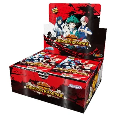 Afbeelding van My Hero Academia Collectible Card Game Booster Box Serie 2: Crimson Rampage Trading Leeftijd 14+ voor 2 Spelers Gemiddelde speeltijd 45+ minuten Gemaakt door Jasco Games