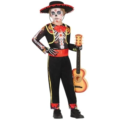 Afbeelding van Fiestas Guirca Kinderkostuum mariachi skeleton 3 4 jaar