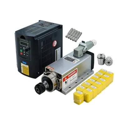 Afbeelding van CNC spindelmotor, 2,2 kW, 2200 W, 220 V, 400 Hz, 24000 rpm, luchtgekoelde spindel met kW VFD + 13 tangen ER20 stuks (1 mm)