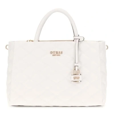 Afbeelding van Guess Tamsin Society Satchel Handtas, Dames, Maat: One Size, Off white