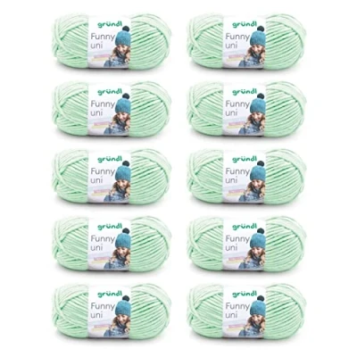 Afbeelding van Gründl Funny uni brei en haakgaren (fluweelachtig chenillegaren van 100% polyester, 10 x 100 g/120 m, naalddikte: 5 6), pastelgroen