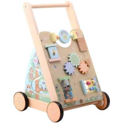 Afbeelding van Joueco The Wildies Houten Activiteiten Baby Loopwagen