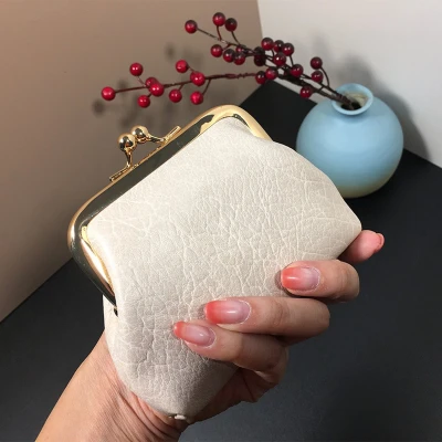 Afbeelding van Kleine Portemonnee PU Leer Vrouwen Mini Clutch Voor Kleingeld Wit