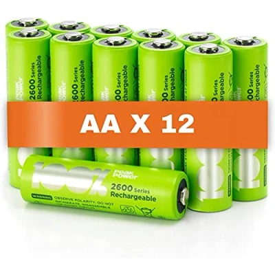Afbeelding van 100% PeakPower oplaadbare batterijen AA Duurzame Keuze NiMH batterij oplaadbar 2300 mAh 12 stuks