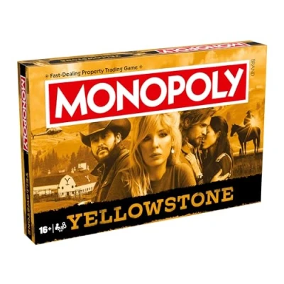 Afbeelding van Winning Moves Yellowstone Monopoly bordspel, ga naar Dutton Ranch Main House, Summer Camp en ruil je weg succes, geweldig cadeau voor kinderen van 16 jaar ouder