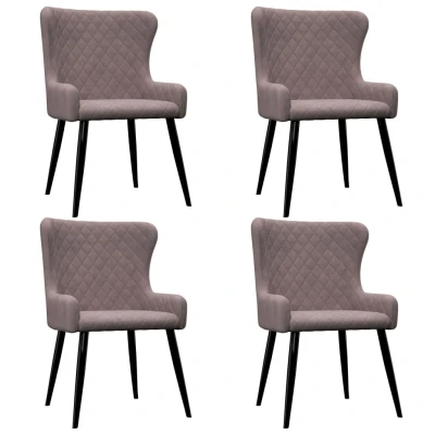Afbeelding van Eetkamerstoelen 4 st fluweel roze