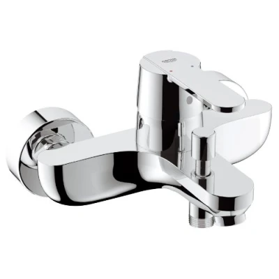 Afbeelding van Grohe get badmengkraan wand eengreeps 2 gats omstelinrichting 150 15mm hart 164mm uitloop vast chroom 32887000