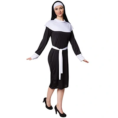 Afbeelding van dressforfun Vrouwenkostuum non M verkleedkleding kostuum halloween verkleden feestkleding carnavalskleding carnaval feestkledij partykleding 300359