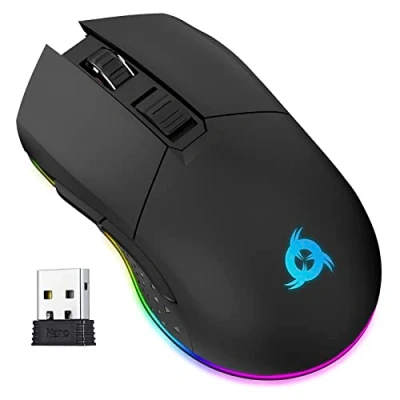 Afbeelding van KLIM Blaze Oplaadkabel Zwart RGB Gaming Mouse + High Precede Sensor met lange batterijduur instelbaar tot 10000 DPI kabel en radiomuismodus NIEUW 2023