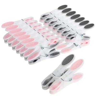 Afbeelding van Romon wasknijpers, 30 stuks voor buiten, kunststof strandhanddoek, winddicht, wasknijpers handdoeken, dekens, beddengoed, kleding