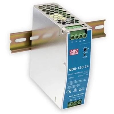 Afbeelding van Mean Well ndr 120 24 W Metallic Power Supply Unit, voeding, W, 90 264, Metallic, 126 mm, 40 114 mm