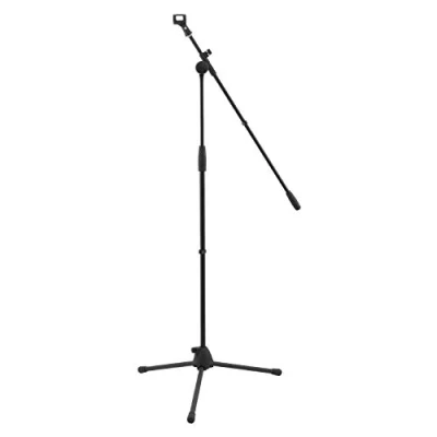 Afbeelding van World Rhythm WR 501 Boom Microfoon Stand en Mic Clip In hoogte verstelbare met Statief Basis Clip, zwart