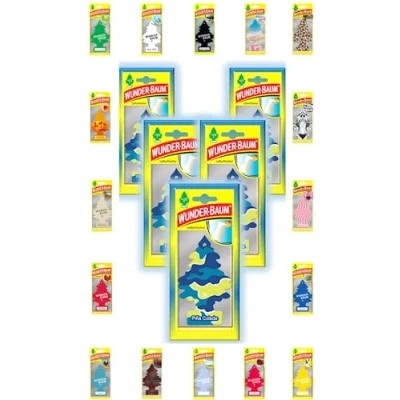 Afbeelding van Wunder Baum Autogeur luchtverfrisser geurboom geuren 5 stuks + stift light tribe (Pina Colada)