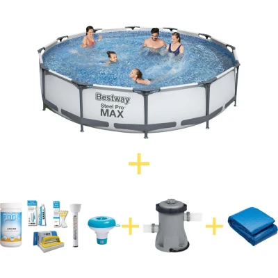 Afbeelding van Bestway Zwembad Steel Pro MAX 366 x 76 cm Inclusief WAYS Onderhoudspakket, Filterpomp &amp; Grondzeil