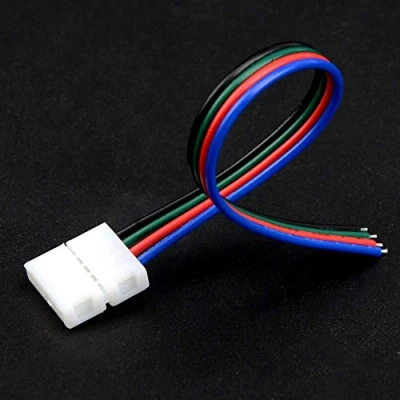 Afbeelding van BoHong 10 stuks RGB 5050 LED stripconnectoren 4 polige snelkoppeling Stripe aansluitkabel verbindingskabel Strip Connector Adapter voor 10mm brede strip, 16 cm lang