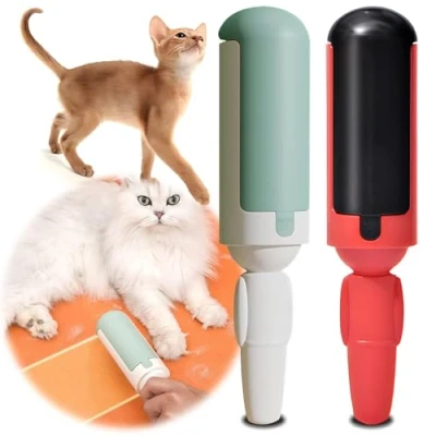 Afbeelding van ZHYLUO Dierenhaarverzamelaar, 2 stuks herbruikbare rollen voor dierenharen, lint roller huisdier haar het verwijderen van haren tapijten, banken, meubels, kleding en dierenhokken, groen +