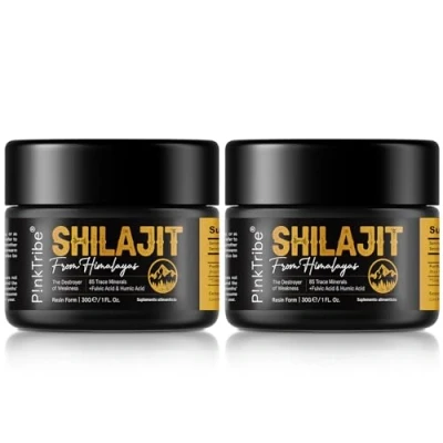 Afbeelding van Shilajit, pure shilajit hars, 30 g, rijk aan fulvinezuur en sporenelementen, veganistisch, immuunsysteem vitaliteitsbooster (2 potten)