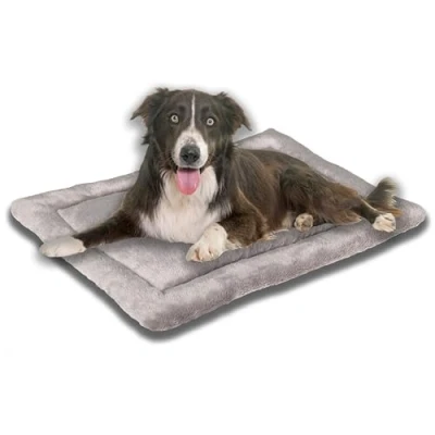 Afbeelding van MyBestBuddy Hondenkussen comfort grijs 80x60 cm L, hypoallergeen (100% polyester), antislip 40 C wasbaar met pluizige stoffen bekleding Hondenmat of hondenbed voor middelgrote honden