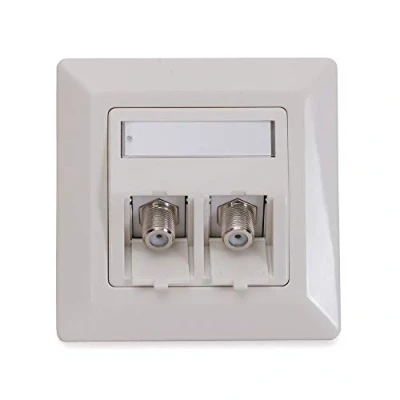Afbeelding van Logilink Set Keystone onderspuitdoos zuiver wit + 2 modules F bus