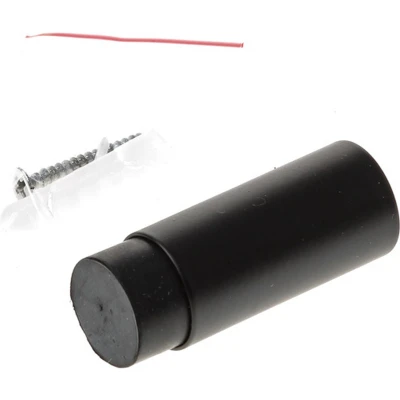 Afbeelding van D4e rvs deurstop buismodel 55mm rubber dop zwart
