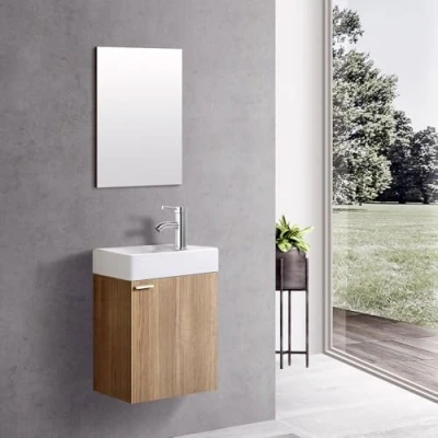 Afbeelding van ALONI WC MEUBEL BRUIN COMPLEET MEUBLE witte COMPLET